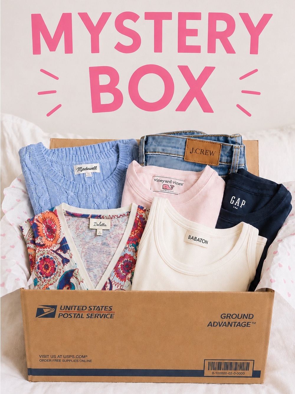 PREPPY TRENDY MYSTERY BOX 📦 5+ Pieces | S–M | Surprise Clothing Bundle
